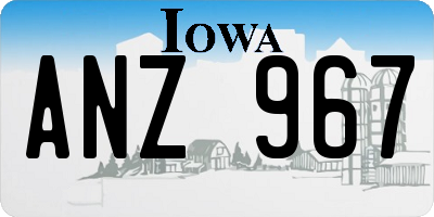 IA license plate ANZ967