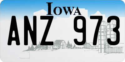 IA license plate ANZ973
