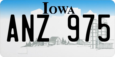 IA license plate ANZ975