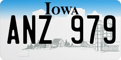 IA license plate ANZ979