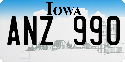 IA license plate ANZ990