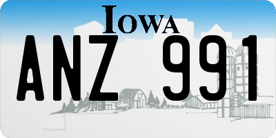 IA license plate ANZ991