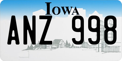 IA license plate ANZ998