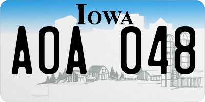 IA license plate AOA048