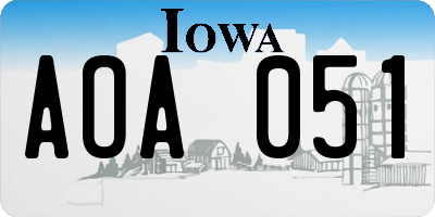 IA license plate AOA051