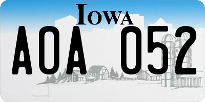 IA license plate AOA052