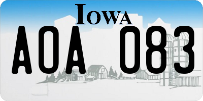 IA license plate AOA083