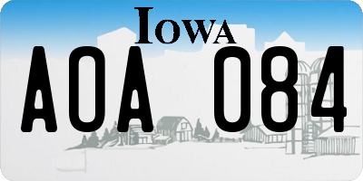 IA license plate AOA084