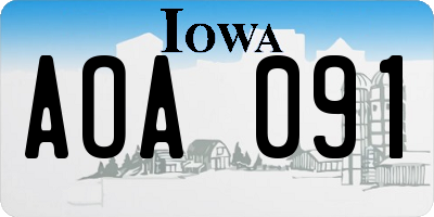 IA license plate AOA091