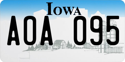 IA license plate AOA095