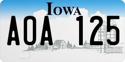 IA license plate AOA125