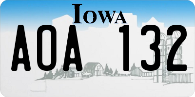 IA license plate AOA132