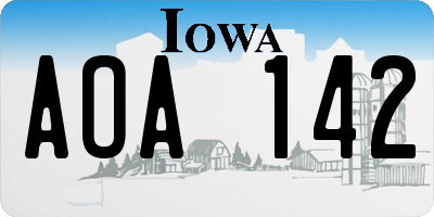 IA license plate AOA142