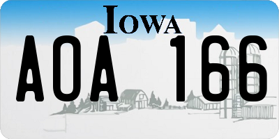 IA license plate AOA166