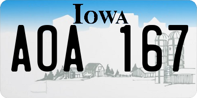 IA license plate AOA167