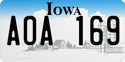 IA license plate AOA169