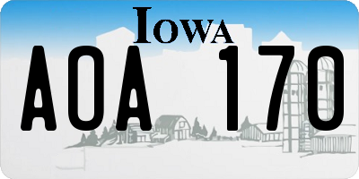 IA license plate AOA170