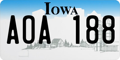 IA license plate AOA188