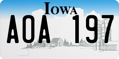 IA license plate AOA197