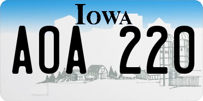 IA license plate AOA220