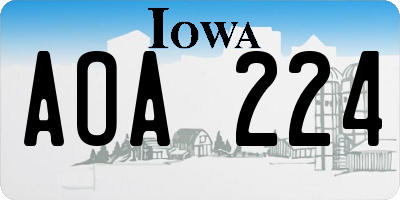 IA license plate AOA224