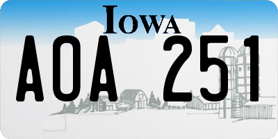 IA license plate AOA251