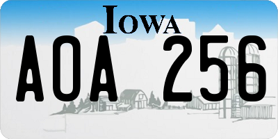IA license plate AOA256