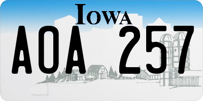 IA license plate AOA257
