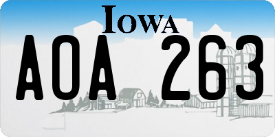IA license plate AOA263