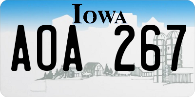 IA license plate AOA267