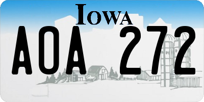 IA license plate AOA272