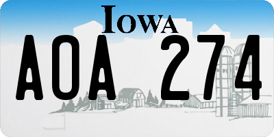 IA license plate AOA274
