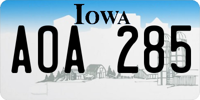 IA license plate AOA285