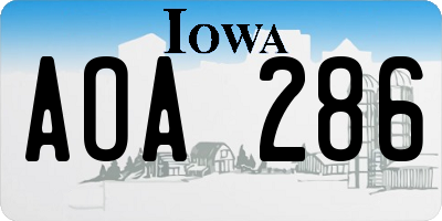 IA license plate AOA286