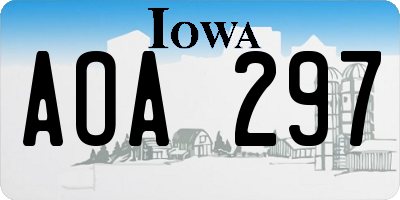 IA license plate AOA297