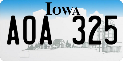 IA license plate AOA325