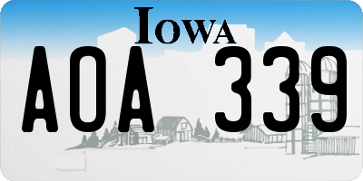 IA license plate AOA339