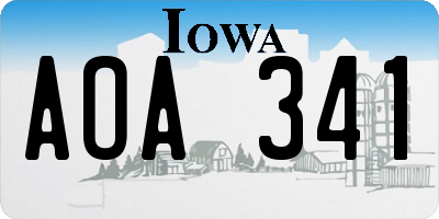 IA license plate AOA341