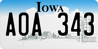 IA license plate AOA343