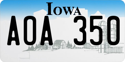 IA license plate AOA350