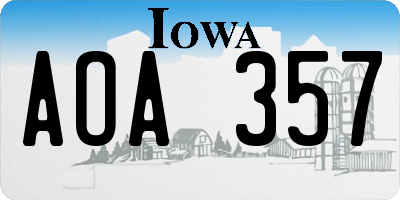 IA license plate AOA357