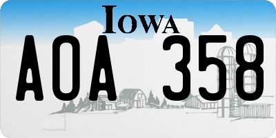 IA license plate AOA358