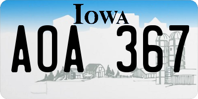 IA license plate AOA367