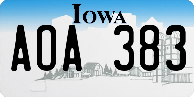 IA license plate AOA383