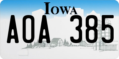 IA license plate AOA385