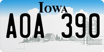 IA license plate AOA390