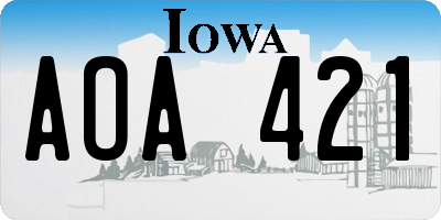 IA license plate AOA421