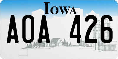 IA license plate AOA426