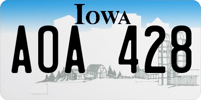 IA license plate AOA428