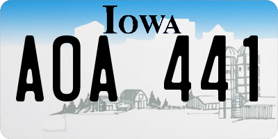 IA license plate AOA441